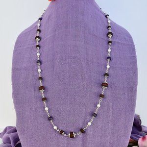 31  3/4"berry Tulasi  with pearl (gemstone for the Moon)  and amethyst (Saturn)